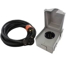 Ac Works 313019136159 L14-30 Inlet Box And Cord 25-ft 10-awg - 4 Black Soow Power By-the