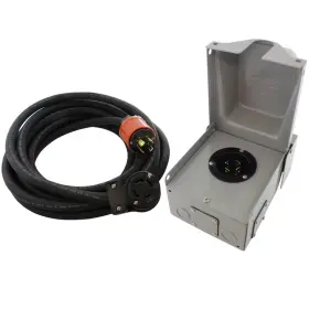 L14-30 Ac Works 313019136159 Inlet Box And Cord 25-ft 10-awg - 4 Black Soow Power By-the