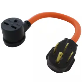 14-50p Ac Works 313036584551 1.5 Ft 4-prong Range/generator Plug To 6-30r 3-prong 30 Amp 250-volt Hvac