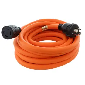 L1430ex-025 Ac Works 25 Ft.10/4 Stw Nema L14-30 30a 125/250-volt Indoor/outdoor Orange Generator Cord