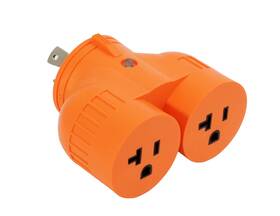 Ac Works L530w515 30amp 3-prong Locking Generator Cord L5-30 To 2 Household 15 20a