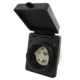 Rvinl530-bk Ac Works 30 Amp 125-volt L5-30p Rv/marine Power Input Inlet In Black With Cover