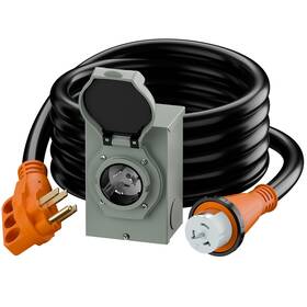 Acbroad Ac0065 Nema Ss 2-50p Waterproof Rv 50amp Power Inlet Box And Extension Cabl