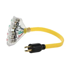 L14-30 Acking 769326876675 30 Amp Nema L14-30/four 5-20r Generator Locking Cord 4-prong 10 Gauge T