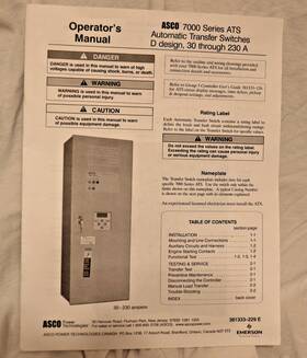Asco 381333-229 7000 Series Ats Automatic Transfer Switch Operators Manual D Fr