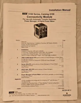 381333-367 Asco 5100 Series 5150 Connectivity Module Installation Manual Ats