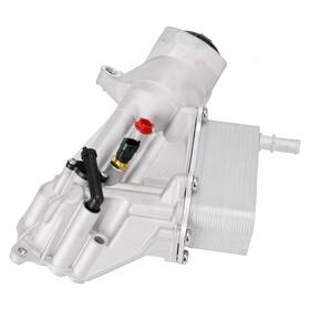 Ccscyua C0013 Aluminum Engine Oil Cooler And Filter Housing Adapter Gaskets Sensor Fit