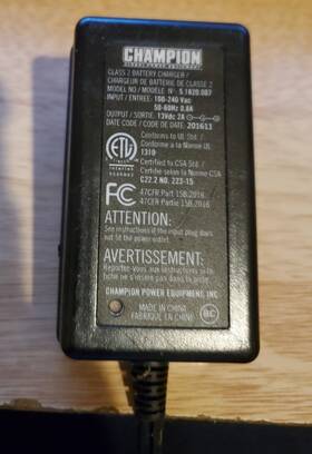 Champion Power Equipment 5.1820.007 Used Genuine Oem Wall Charger Ac Adapter For Generator Pn