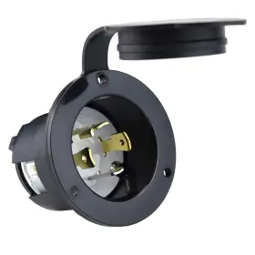 1430p-ibk-g Cllena Nema L14-30 Flanged Generator Power Inlet/outlet Receptacle Socket With Cover