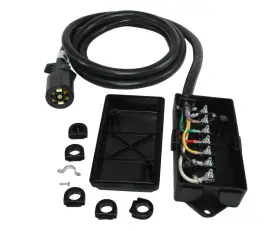Conntek 883943007110 7 Way Plug Inline Trailer Cord With Gang Junction Box 6-feet