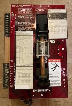 Cummins 306-3486-06 Onan Automatic Transfer Switch 3 Phase 480v 70 Amps Ot