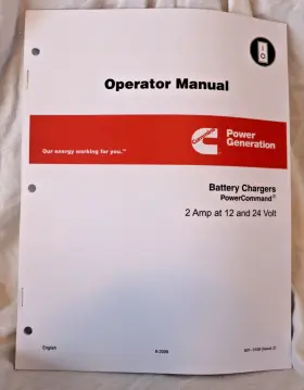 901-0106 Cummins Onan Operator Manual Battery Chargers Powercommand 2a 12/24v