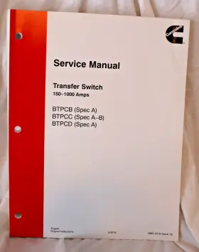 150-1000a Cummins 962-0518 Onan Service Manual Btpc Transfer Switch Ats Instruct
