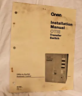 962-0600 Cummins Onan Otiii Installation Manual Transfer Switch Automatic Ats Ot