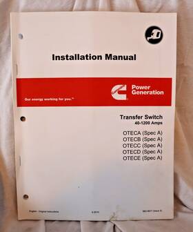 Cummins 962-0617 Onan Installation Manual Transfer Switch Otec Ats Power 40-1200