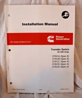 962-0617 Cummins Onan Installation Manual Transfer Switch Otec Ats Power 40-1200