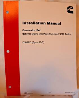 Cummins A040y566 Onan Installation Manual Dshad Spec D-f Generator Set Qsl9-g2