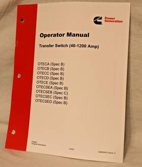 Cummins A065w915 Onan Operator Manual Otec Spec B Transfer Switch 40-1200a Ats