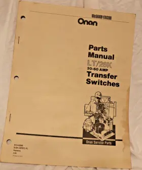913-0200 Cummins Lt/26k Onan Parts Manual 30-60a Transfer Switch Automatic Ats