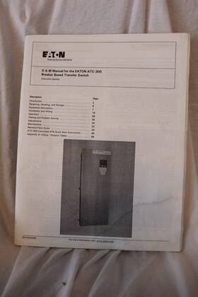 Eaton Ib01602008e O&m Manual Ats-300 Breaker Transfer Switch Ats Operation Maint