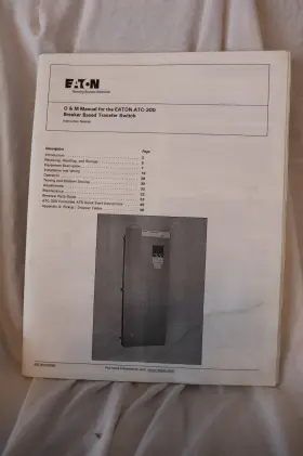 Ib01602008e Eaton O&m Manual Ats-300 Breaker Transfer Switch Ats Operation Maint