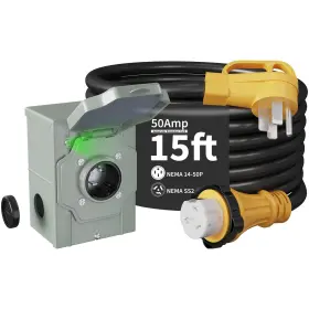 Hrsvkwhrozjyf8c0as4gnabhfh3s Garvee 50 Amp 15ft Generator Cord And Power Inlet Box Kit Nema 14-50p Male To Ss2-5