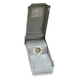 Ge 711181430288 Temporary Power Inlet 30 Amp Galvanized Steel Outdoor Nema 3r Enclosure New