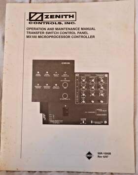 Ge Zenith 50r-1000 Operation And Maintenance Manual Mx100 Microprocessor Control