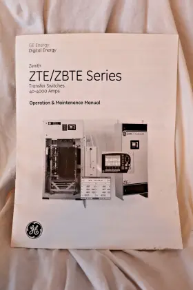 91r-1000 Ge Zenith Series Transfer Switch Manual Operation And Maintenance Book