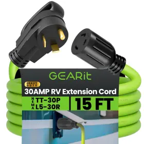 Gi-tt30p-l530r-15f Gearit 30 Amp Rv Extension Cord 15 Feet 3-prong 125/250-volt 10/3 Stw 10aw
