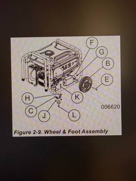 Generac 006620 Wheel And Foot Assembly - New In Box Ref