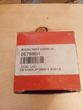 Generac 0e7886h Generator 100 Amp 2 Pole Breaker Siemens 240 Volt Oem New