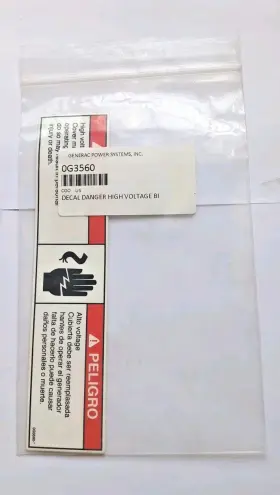 0g3560 Generac Decal Danger High Voltage Bilingual 0g3560 Generac Decal Danger High Voltage Bilingual