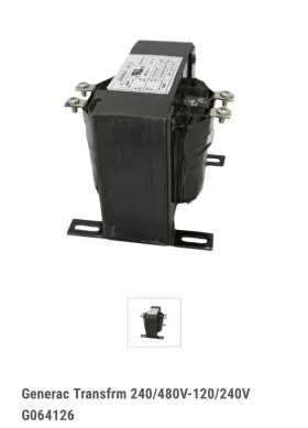 480v-120 Generac G064126 Transfrm 240/480v-120/240v