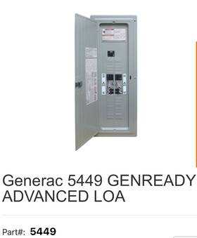 Generac G0054492 Genready Panel With Manual Transfer Switch