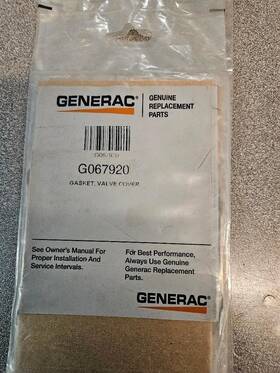 Generac G067920 Part# Gasket Valve Cover
