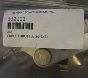 Drp-112111 Generac Power Systems Inc 112111 Cable Throttle 36 1/2l Part #112111 New. Last One Drp-112111 Generac Power Systems Inc 112111 Cable Throttle 36 1/2l Part #112111 New. Last One
