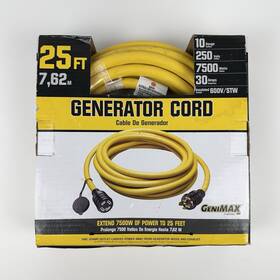 Genimax 615-18047ab Pro Cerrowire 25 Ft 30 Amp 10 Gauge 7 500 Watt Generator Cord Open Box