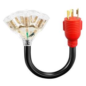 Heypork 313043867845 3 Prong 30 Amp To 15 Amp/20 Adapter Generator Power Locking Cord