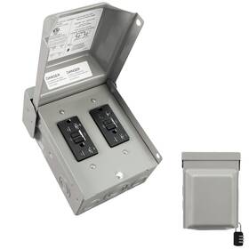 Hiitio Hds2-005 20 And Amp Power Outlet Box 125 Volt Dual Wrtr Gfci Receptacles Heav