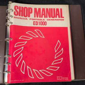 Honda Ed1000 Oem Original Service Shop Manual E1500 G42 Published 1977