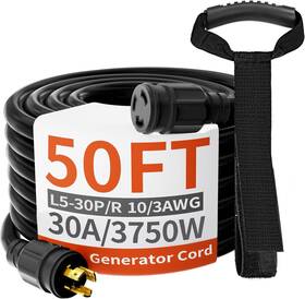 Huanchain Hl530r-a L5-30p/l5-30r 3 Prong 30 Amp Generator Cord 50 Ft Heavy Duty 10awg