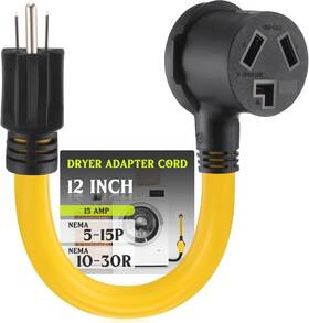 Kanayu Kanayu-wae-2097 1 Ft 5-15p To 10-30r 15amp Dryer Adapter Cord Compatible Female Power Ada