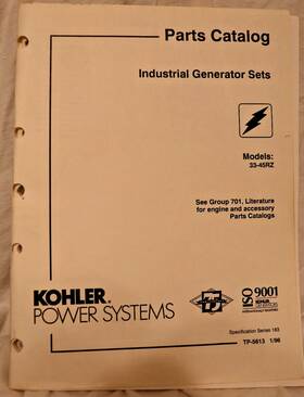Kohler Tp-5613 Parts Catalog 33-45rz Generator Sets Industrial Literature Power