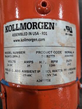 Kollmorgen Ba3652-2896-3 Waukesha A207772e 24vdc Electric Motor