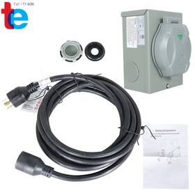 Labwork Tr55196 15 Ft 30 Amp Generator Power Extension Cord Wire With Inlet Box Nema L14-30