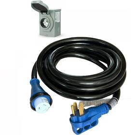 Liftcharger Ca14kw-25wib 50 Amp 25 Ft Heavy Duty Generator Cable Cord With Inlet Box Nema Ss2-50