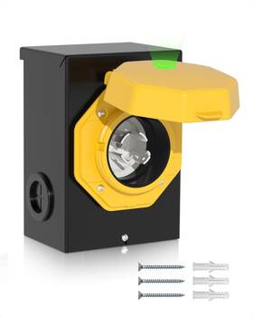 Marsflex Gpga03003-yy 30 Amp Generator Power Inlet Box 4 Prong Pre-drilled Nema 3r L14-30