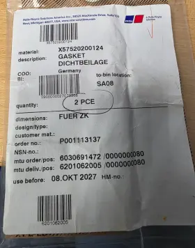 X57520200124 Mtu Gasket
