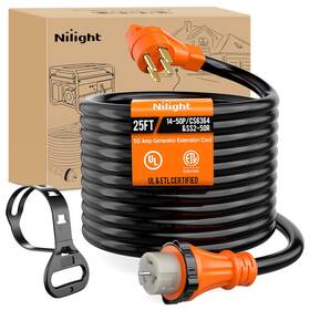 Nilight 50458rv 50 Amp 25ft Generator Extension Cord 50amp 4prong Twist Lock